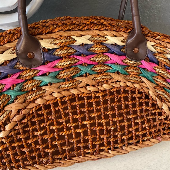 Sun N Sand STRAW BEACH BAG Double Handle Handbag - Picture 2 of 7